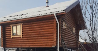 Баня из оцилиндрованного бревна под ключ в асбесте - от 133237 рублей
