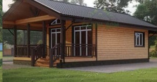 Проект одноэтажного дома из бруса с террасой - Строительство в асбесте от Строй-Сбс от 133237 руб.